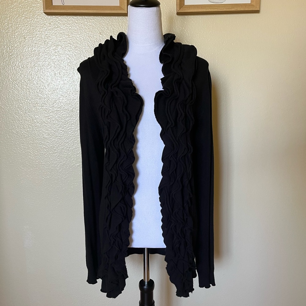 Romeo & Juliet Ruffle Black Cardigan
